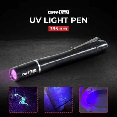 TaffLED Senter UV Mini Flashlight Pen 395nm 3W - UV-10 - Black