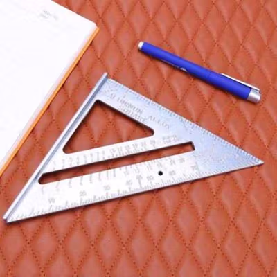 Taffware Penggaris Siku Mistar Segitiga Triangle Ruler Aluminium Alloy - VK18 - Gray