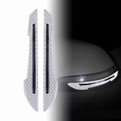 CARSUN Reflective Sticker Mobil Safety Warning Sign Decal 2 PCS - 1185 - White