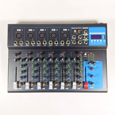 LEORY Professional Live Audio Mixer Karaoke DJ 7 Channel - L7 - Black