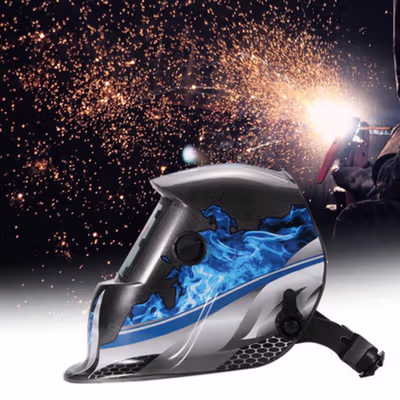 TaffGUARD Helm Las Otomatis Auto Darkening Welding Helmet - HW10 - Black/Blue