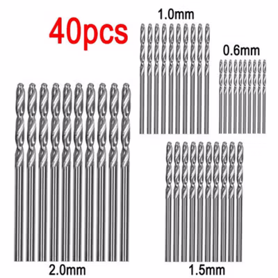 JIGONG Mata Bor Drill HSS Twist Drill Bit 0.6-2.0mm 40 PCS - QST-H20 - Silver