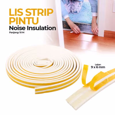 TaffHOME Lis Strip Pintu Door Noise Insulation D Tape 9x6mm 10M - KK-062 - White