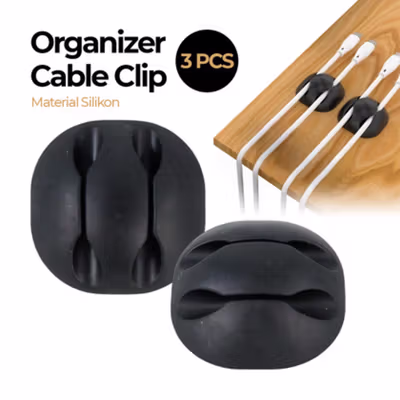 Striveday Klip Kabel Organizer Cable Clip 3 PCS - KR-8006 - Black