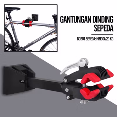 Deemount Gantungan Dinding Sepeda Horizontal Frame Soft Foam Pads 20kg - SW720 - Black