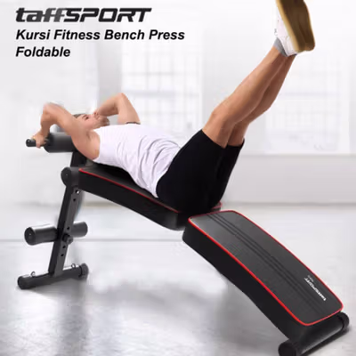 TaffSPORT Kursi Fitness Bench Press Abdominal Muscle Foldable - YC-300 - Black