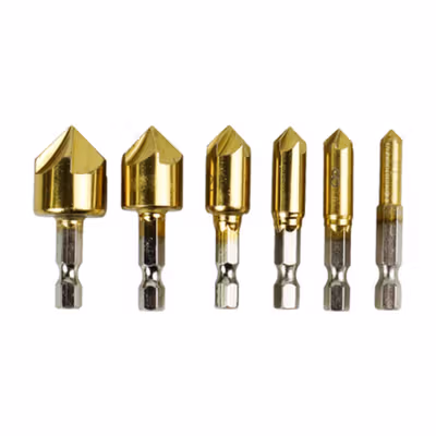 Taffware Mata Bor Drill Bit Countersink HSS 6-19mm 6 PCS - BT3 - Golden