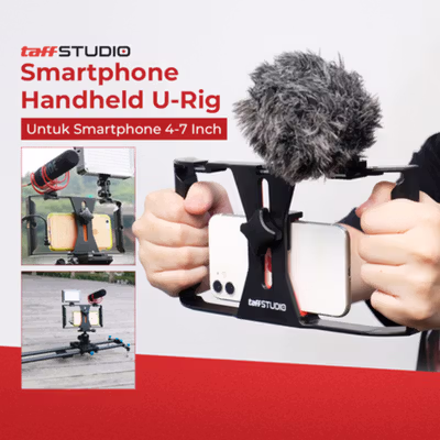 TaffSTUDIO Smartphone Handheld U-Rig Stabilizer 4-7 Inch - BY-MM1 - Black/Red