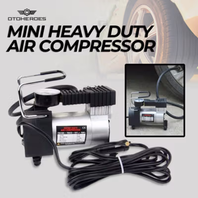 OTOHEROES Mini Heavy Duty Air Compressor DC 12V 150 PSI - Black