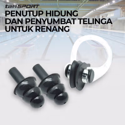 TaffSPORT Penutup Hidung dan Penyumbat Telinga untuk Renang - WFW051 - Black