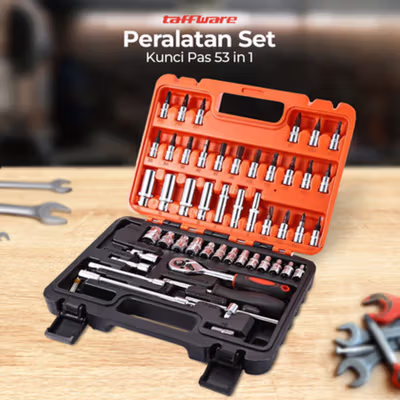 Taffware Peralatan Set Kunci Pas Professional Tools 53in1 - CR-V53 - No Color