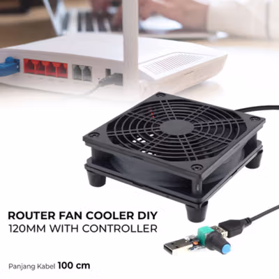 SXDOOL Router Fan Cooler DIY USB 120mm with Controller - SX120 - Black
