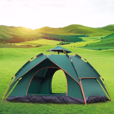 AstaGear Tenda Camping Lipat Otomatis 3-4 Orang Double Layer - ZK50 - Green