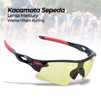 OULAIOU Kacamata Sepeda Lensa Mercury - OL-009 - Black/Yellow