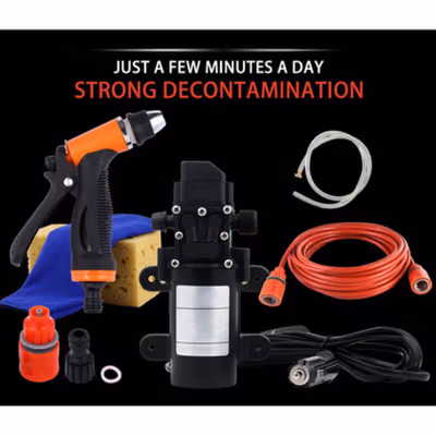 Taffware Pompa Air 12 V 100 W dengan Kepala Semprotan - DP-539 - Black