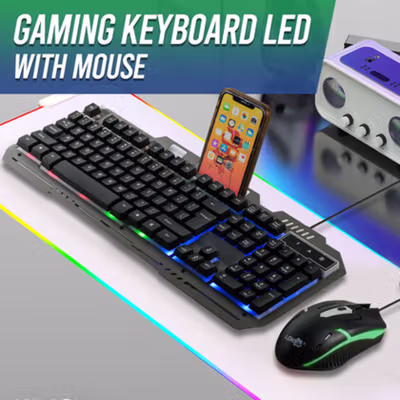 LDKai Gaming Keyboard LED with Mouse - 828 - Black
