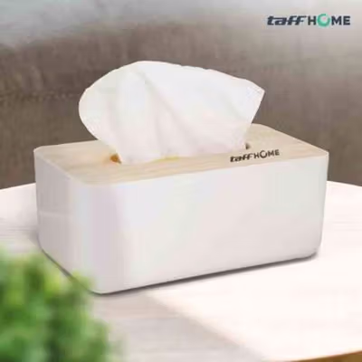 TaffHOME Kotak Tisu Kayu Multifungsi Tissue Box Organizer Model 1 Slot - ZJ01 - White