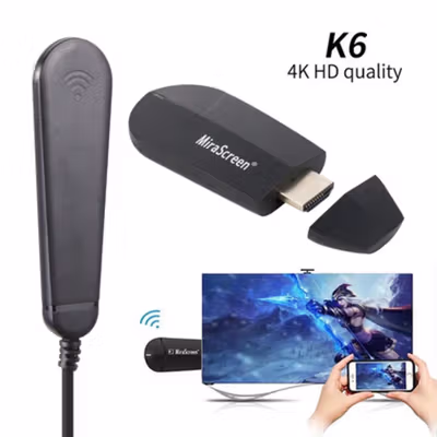MiraScreen Mirroring AnyCast Miracast Airplay HDMI Dongle WiFi 4K - K6 - Black
