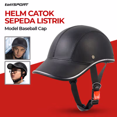 TaffSPORT Helm Catok Sepeda Listrik Model Baseball Cap - U25 - Black