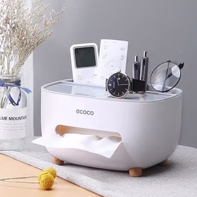 Ecoco Kotak Tisu Storage Box Office Desk Case Organizer - E2009 - Gray