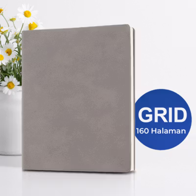 Toddi Notebook Jurnal A6 Mini 160 Halaman Cover PU Leather Premium - CW-32 - Gray