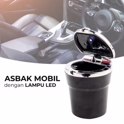 ASHIRAY Tray Asbak Mobil dengan Lampu LED - JC331 - Black