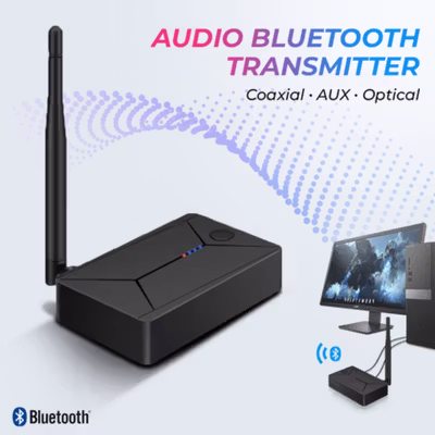 TKXEC Audio Bluetooth 5.0 Transmitter Adapter Coaxial AUX Optical - TX13 - Black