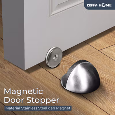 TaffHOME Penahan Pintu Anti-Collision Magnetic Door Stopper - DS-09 - Silver