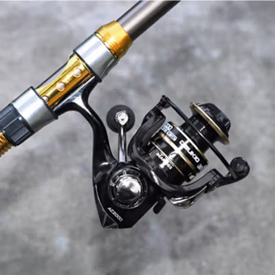 DEUKIO Reel Pancing Spinning Fishing Reel 5.2:1 2000 - AC2000 - Black