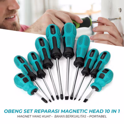 Taffware Obeng Set Reparasi Magnetic Head 10in1 - SK804 - Green