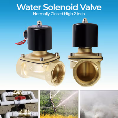 Geerte Water Solenoid Valve Normally Closed High 2 Inch - 2W-500-50 - Black