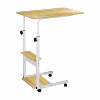 TaffHOME Meja Rak Laptop Adjustable Portable Desk with 1 Rack - ND03 - Brown/White