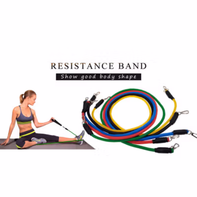 TaffSPORT Set Tali Stretching Resistance Band 11 PCS/Set - YR2-11 - Black