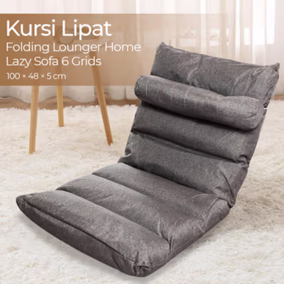 Vieruodis Kursi Lipat Folding Lounger Home Lazy Sofa 6 Grids - VDS14 - Gray