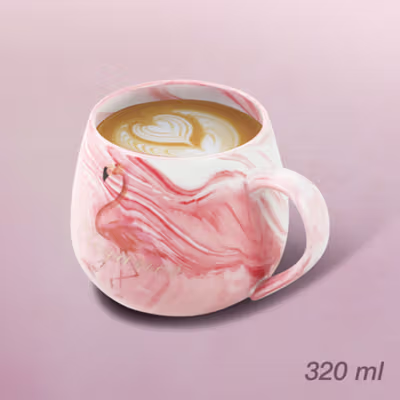 MDZF Cangkir Kopi Keramik Flamingo Aesthetic Coffee Mug 320ml - H1215 - Pink