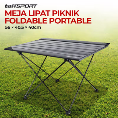 TaffSPORT Meja Lipat Outdoor Piknik Camping Portable 56x40.5x40cm - 8825 - Black