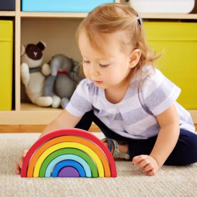 Diikamiiok Mainan Anak Montessori Rainbow Bridge Children Toy - QT07 - Multi-Color
