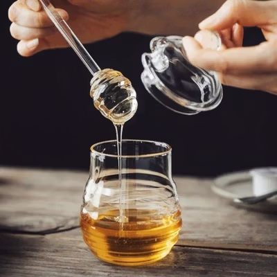 BalmyDays Gelas Tempat Madu dan Selai Borosilicate Glass 250ml - S2083 - Transparent