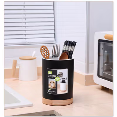 BUYGO Tempat Penyimpanan Sendok Garpu Kitchen Storage Box - BAG210 - Black
