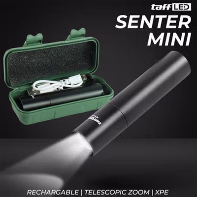 TaffLED Senter LED XPE Rechargable Waterproof IPX4 450 Lumens - 3187 - Black