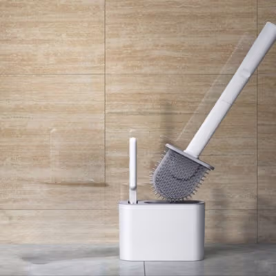 BOUSSAC Sikat WC Toilet Kamar Mandi TPR Silicone Bathroom Brush - HS-338 - Gray