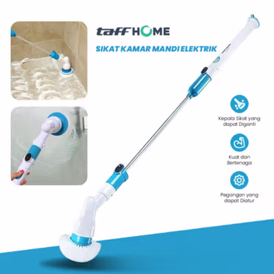 TaffHOME Hurricane Spin Scrubber Tools Set Sikat Kamar Mandi Elektrik - WQ8111 - Blue