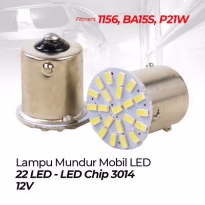 Lampu Mundur Mobil LED Cool White 6000K 1156 BA15S SMD 3014 2 PCS - White