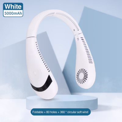 TIEIRTS Kipas Angin Leher Portable Neck Fan Rechargeable 5000mAh - H11 - White