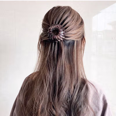Meina Ikat Jepit Rambut Bun Hair Claw Horsetail Clip - ZC1906 - Bronze