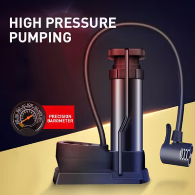 TaffSPORT Pompa Angin Sepeda Portable Pump 160 PSI with Gauge - PM55 - Black