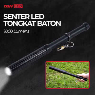 TaffLED Senter LED Tongkat Baton Bat Cree Q5 1800 Lumens - TG-S088 - Black