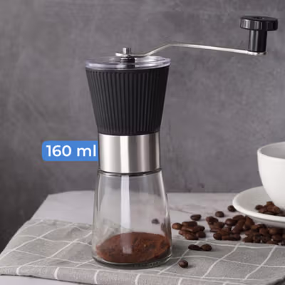 One Two Cups Alat Penggiling Kopi Manual Coffee Grinder 160ml - CF012 - Black