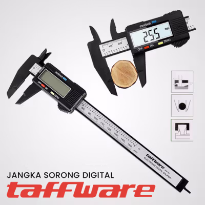 Taffware Jangka Sorong Digital Vernier Caliper with LCD Screen - JIGO-150 - Black