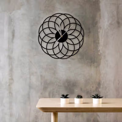 VOSARREA Jam Dinding Quartz Creative Design Ring 30CM - E161 - Black